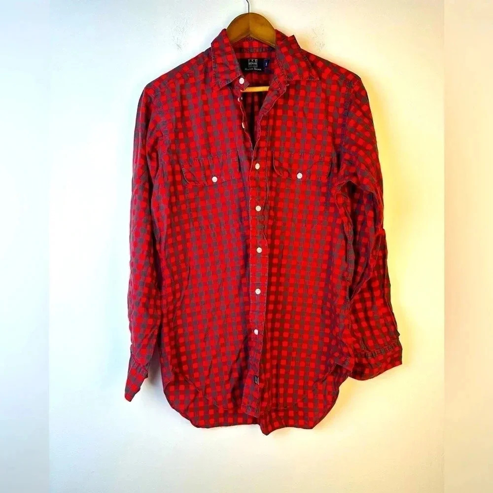 Ike Behar Plaid Button Front Shirt